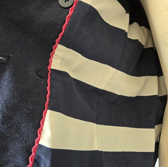 Juicy Couture Y2K Navy Peacoat, Branded Gold Buttons. Nautical Lining. Size L - Picture 10 of 15